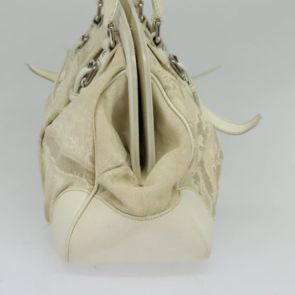 Prada PRADA Shoulder Bag Canvas Silver White Authentic fm4672