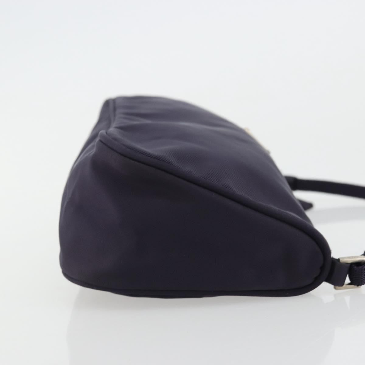 Prada PRADA Pouch Hand Bag Nylon Purple Silver Authentic 175303