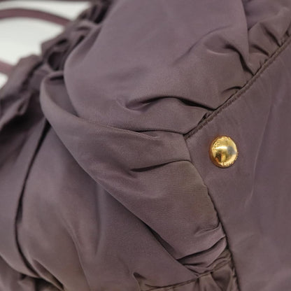 Prada PRADA Hand Bag Nylon Purple Gold Authentic 137586