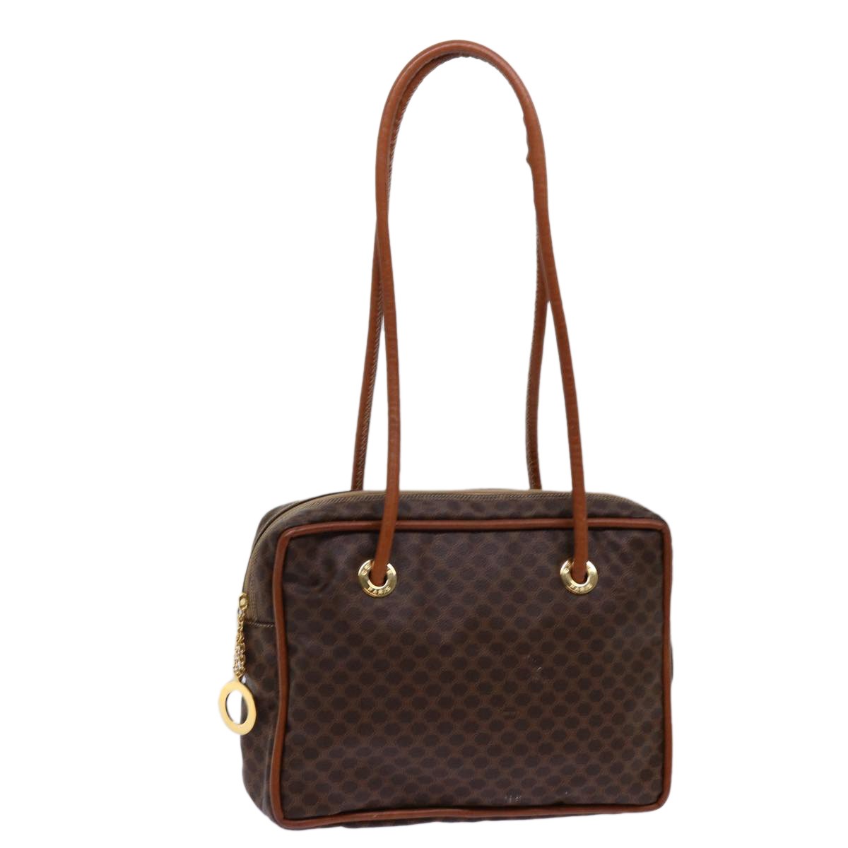 Celine CELINE Macadam Canvas Shoulder Bag PVC Brown Authentic 69901