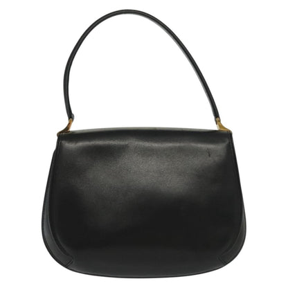 Gucci GUCCI Hand Bag Leather Black Gold 000 056 0004 Authentic ep10863