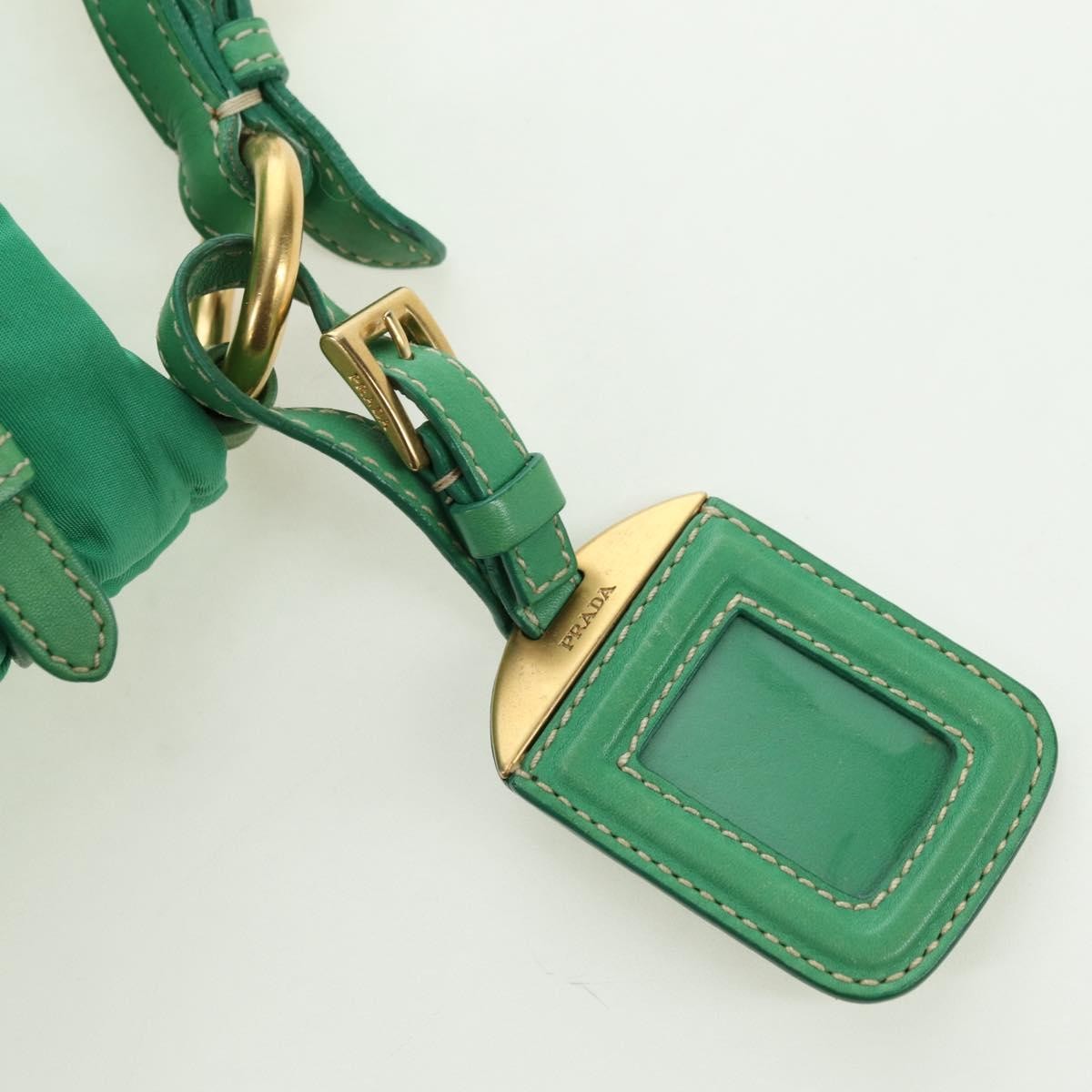 Prada PRADA Shoulder Bag Nylon Green Gold Authentic 156456