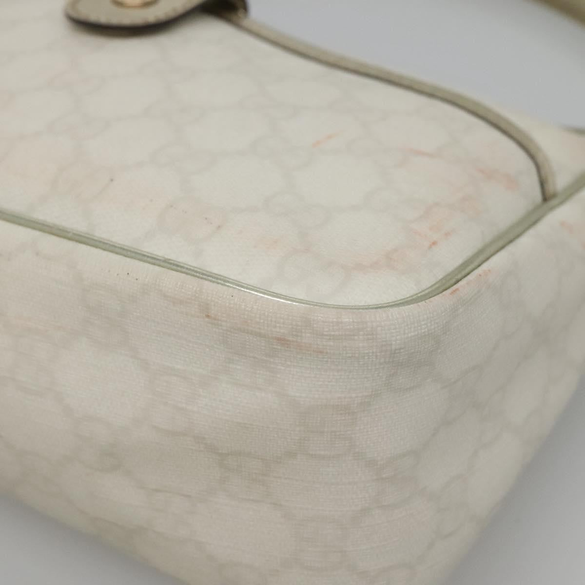 Gucci GUCCI GG Supreme Shoulder Bag PVC White Gold 190258 Authentic SW1471