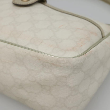 Gucci GUCCI GG Supreme Shoulder Bag PVC White Gold 190258 Authentic SW1471