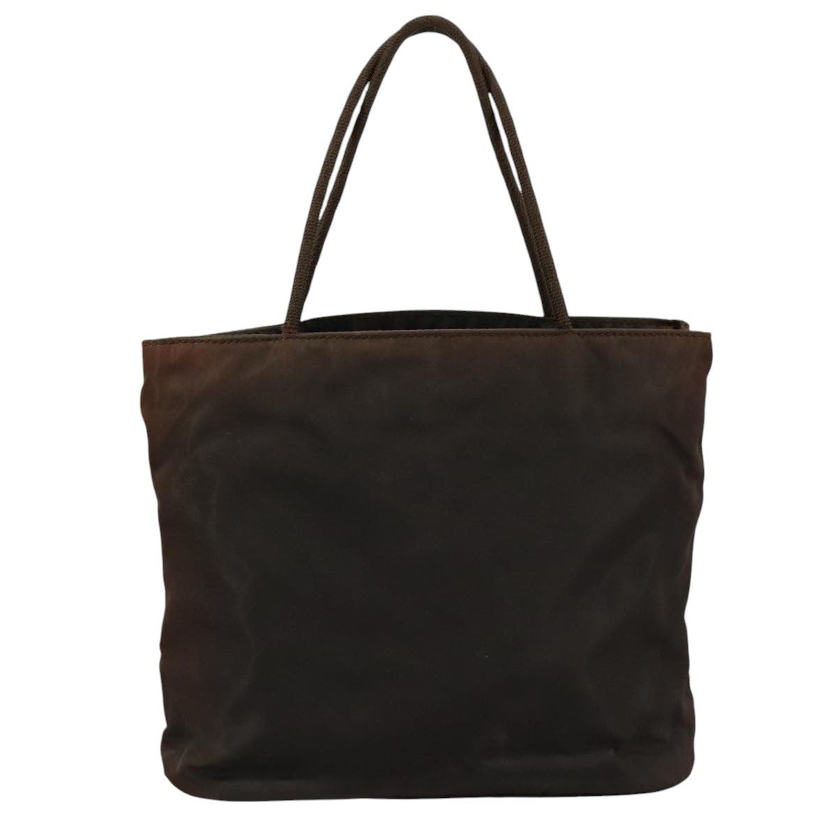 Prada PRADA Hand Bag Nylon Brown Silver Authentic bs20899