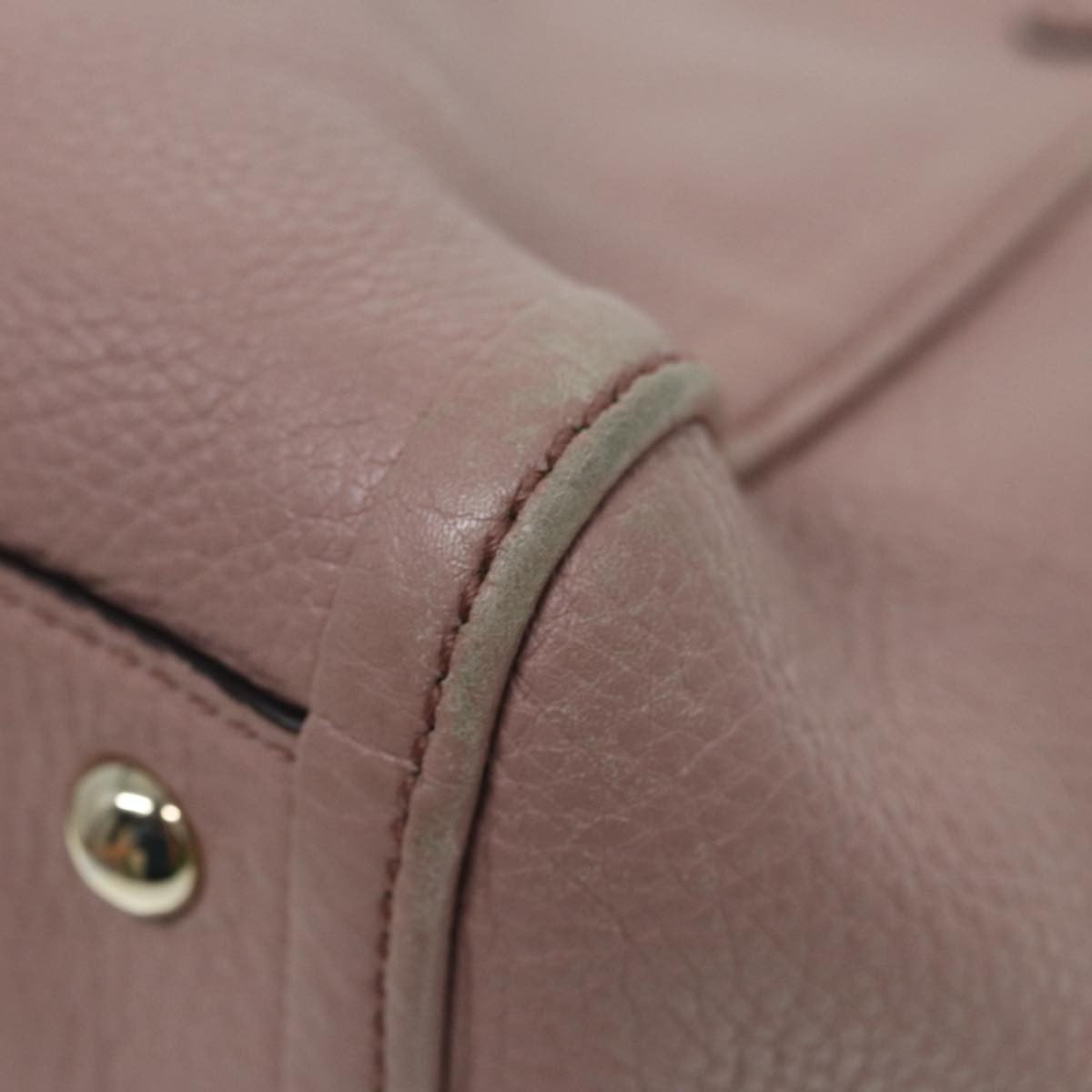 Gucci GUCCI Soho Hand Bag Leather 2way Gold Pink 336751 Authentic am6760