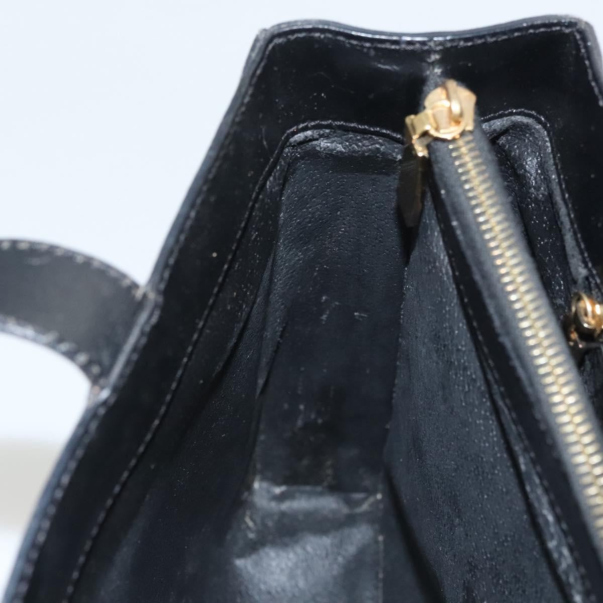 Celine CELINE Macadam Canvas Hand Bag PVC Leather 2way Black Gold Authentic 120130