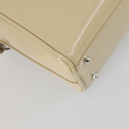Gucci GUCCI Hand Bag Patent leather 2way Beige Silver 000 1274 0505 Authentic 155235
