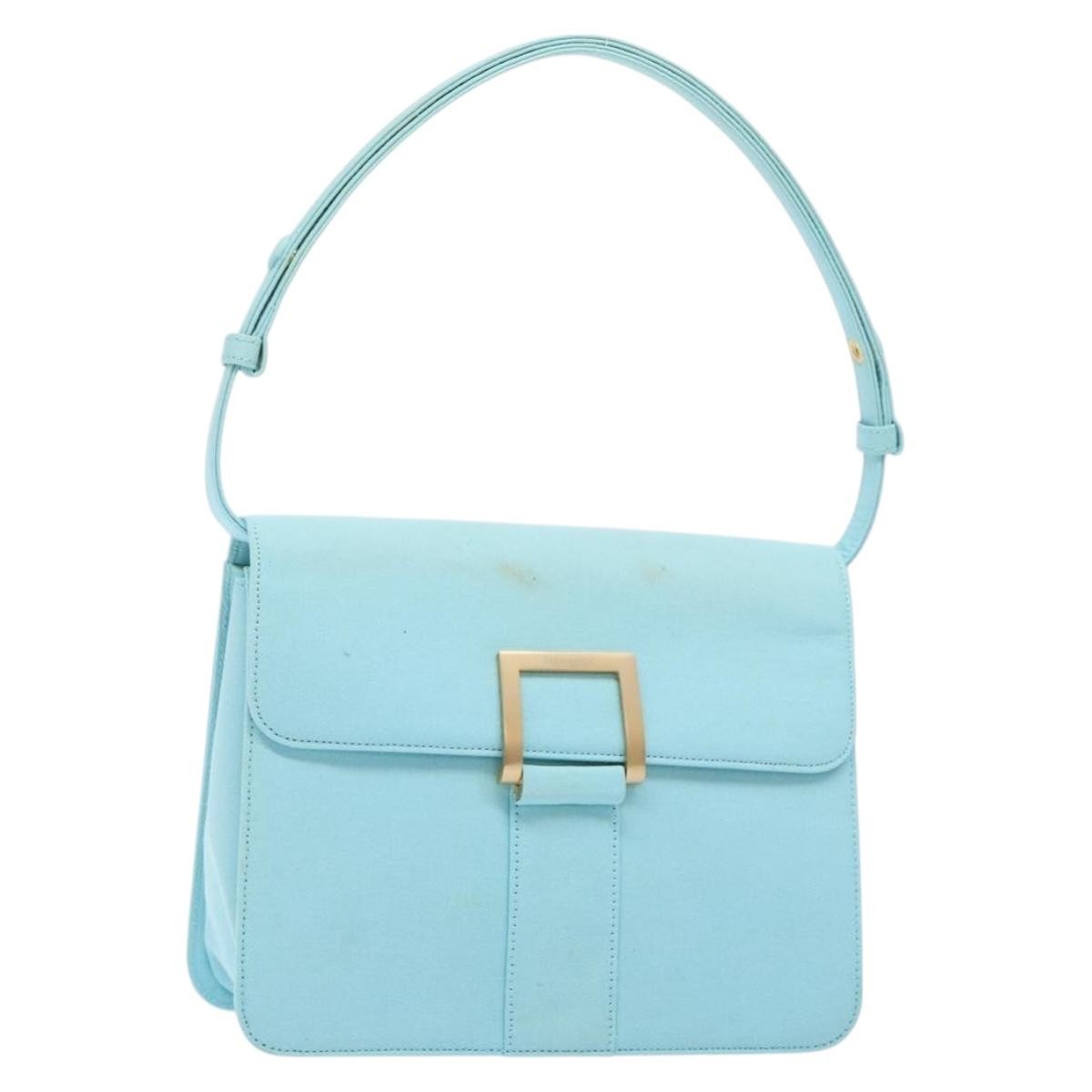 Saint Laurent SAINT LAURENT Shoulder Bag Canvas Light Blue Authentic BA5491
