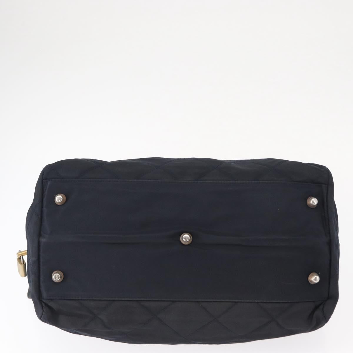 Prada PRADA Shoulder Bag Nylon Navy Gold Authentic 151665