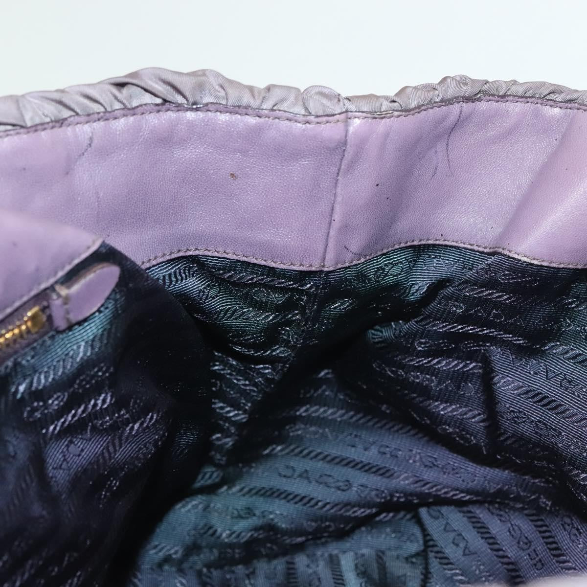 Prada PRADA Hand Bag Nylon Purple Gold Authentic 137586