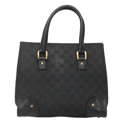 Gucci GUCCI GG Canvas Hand Bag Black Gold 120895 Authentic 130978