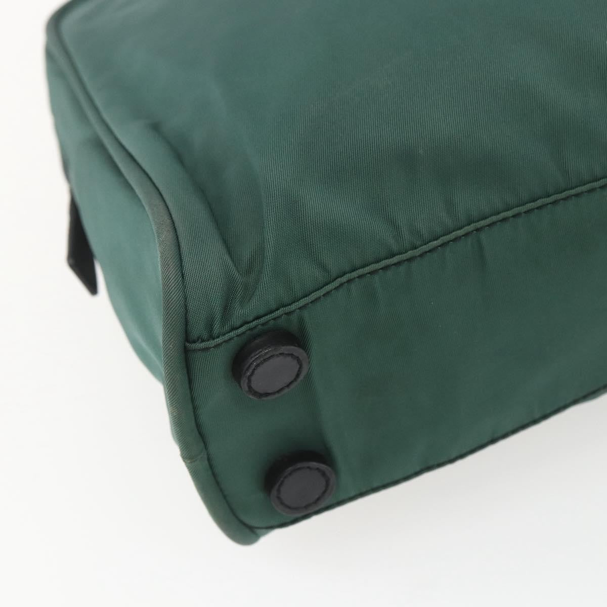 Prada PRADA Hand Bag Nylon Green Silver Authentic 154193