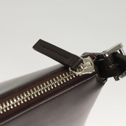 Burberry BURBERRY Shoulder Bag Leather Brown Silver Authentic BA2674
