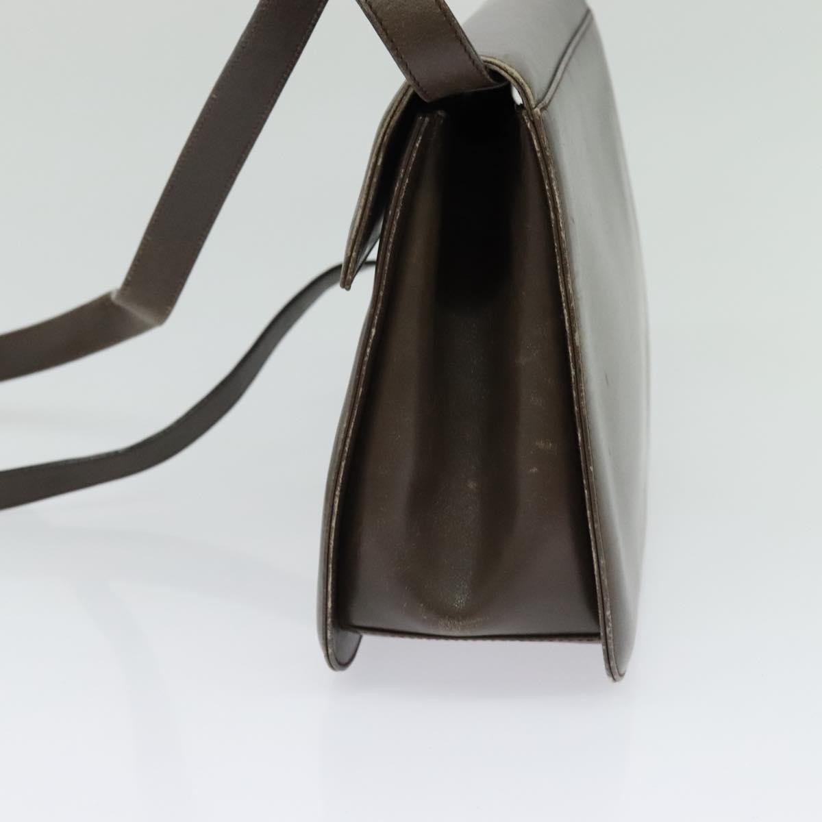 Salvatore Ferragamo Salvatore Ferragamo Gancini Shoulder Bag Leather Brown Gold Authentic 128109