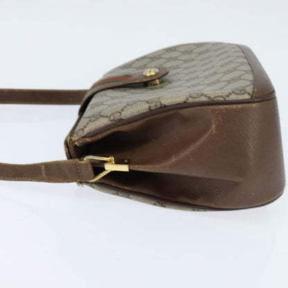 Gucci GUCCI GG Supreme Web Sherry Line Bag PVC Beige Gold 116 02 076 Authentic 148812