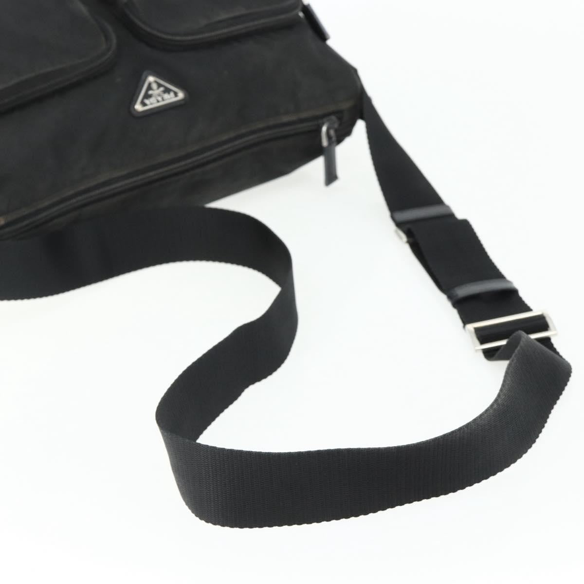 Prada PRADA Shoulder Bag Nylon Black Silver Authentic 175741