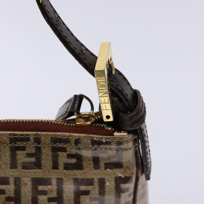 Fendi FENDI Zucchino Canvas Shoulder Bag Coated Canvas Beige Gold Authentic 136436