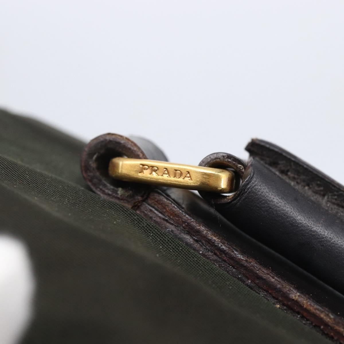 Prada PRADA Tote Bag Nylon Khaki Gold Authentic 148282