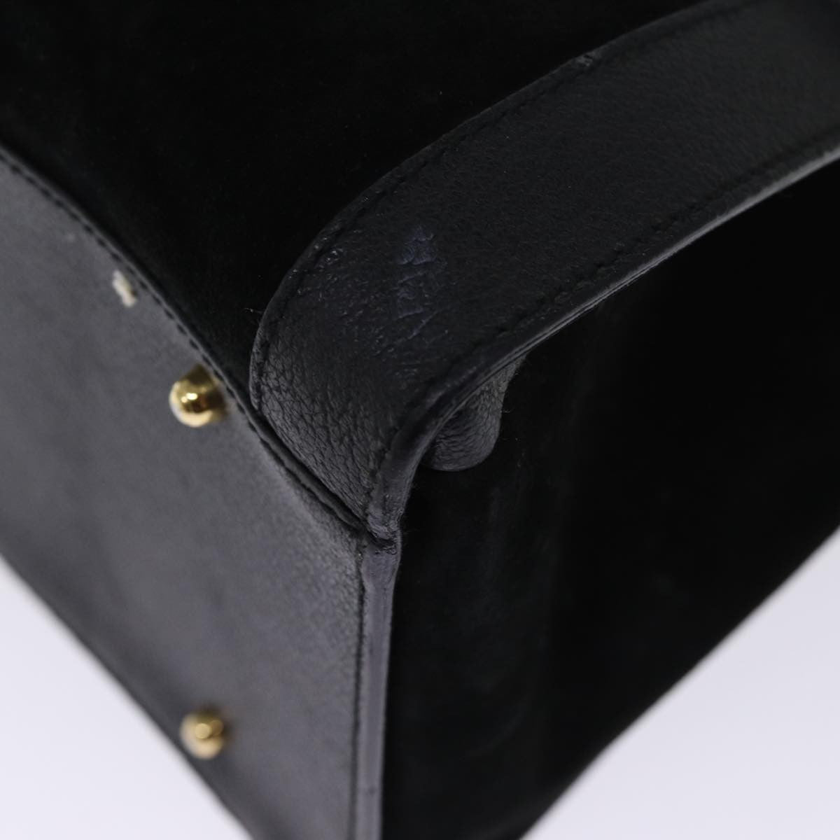 Gucci GUCCI Bamboo Tote Bag Suede Black 002 1186 0259 Authentic 75677