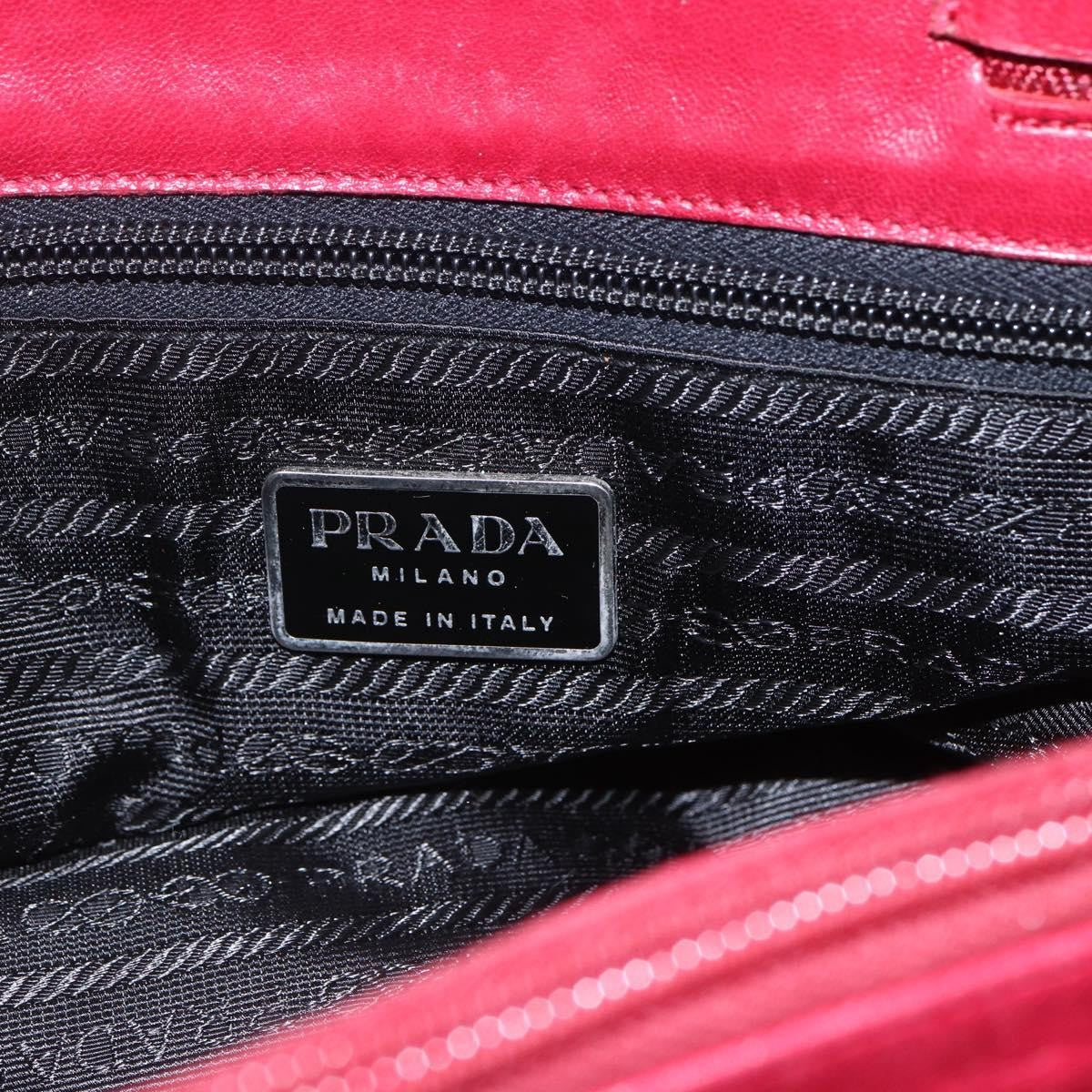 Prada PRADA Tote Bag Nylon Red Silver Authentic 156926