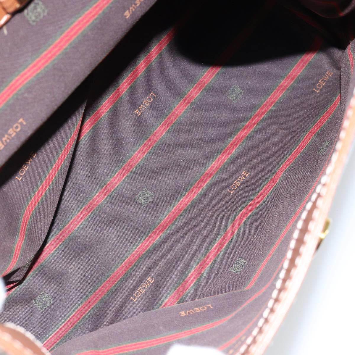 Loewe LOEWE Velazquez Hand Bag Suede Leather Brown Gold Authentic ep11077