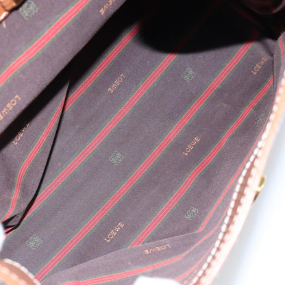 Loewe LOEWE Velazquez Hand Bag Suede Leather Brown Gold Authentic ep11077