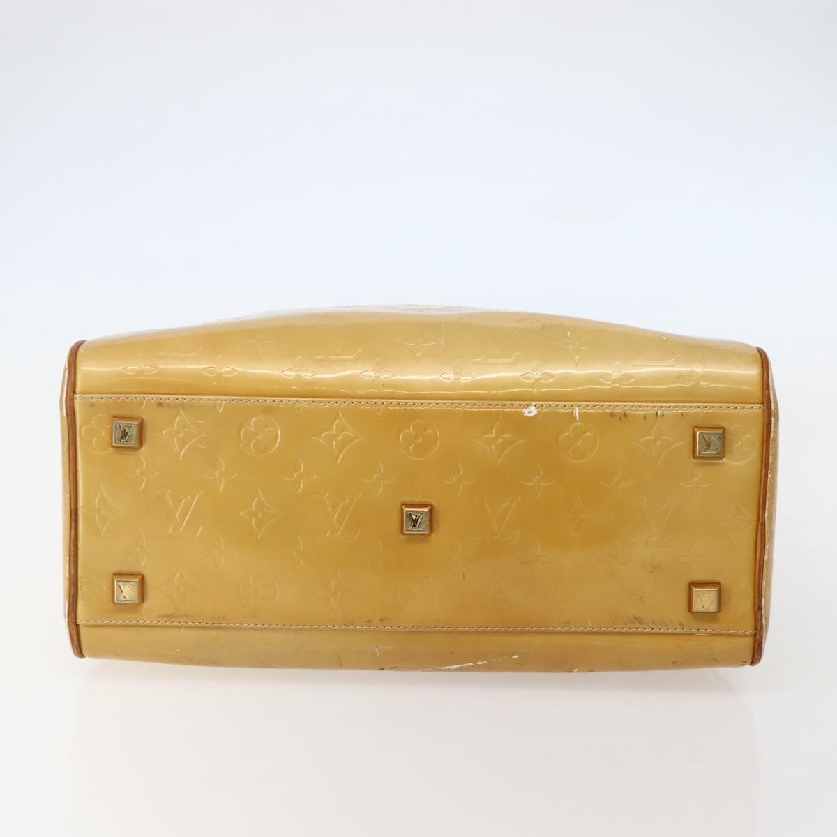 Louis Vuitton LOUIS VUITTON Monogram Vernis Tompkins Square Hand Bag Beige M91149 Authentic hk3021