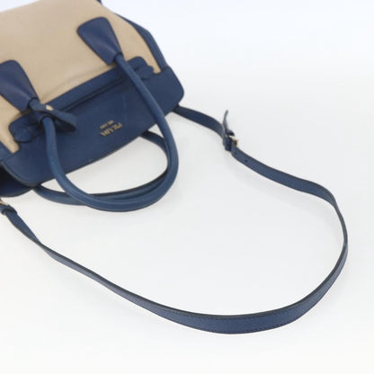 Prada PRADA Hand Bag Canvas 2way Beige Blue Authentic ka891