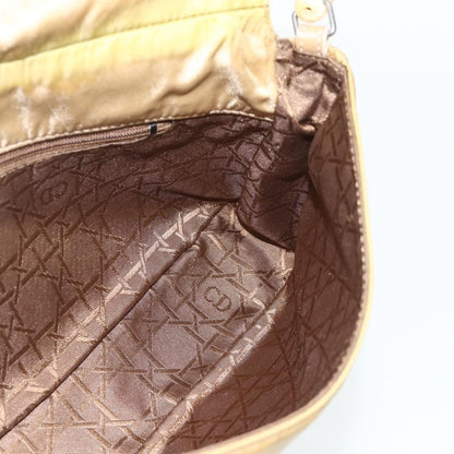 Dior Christian Dior Maris Pearl Shoulder Bag Nylon Beige Silver Authentic 180083