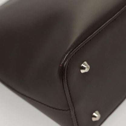 Burberry BURBERRY Shoulder Bag Leather Brown Silver Authentic BA2674