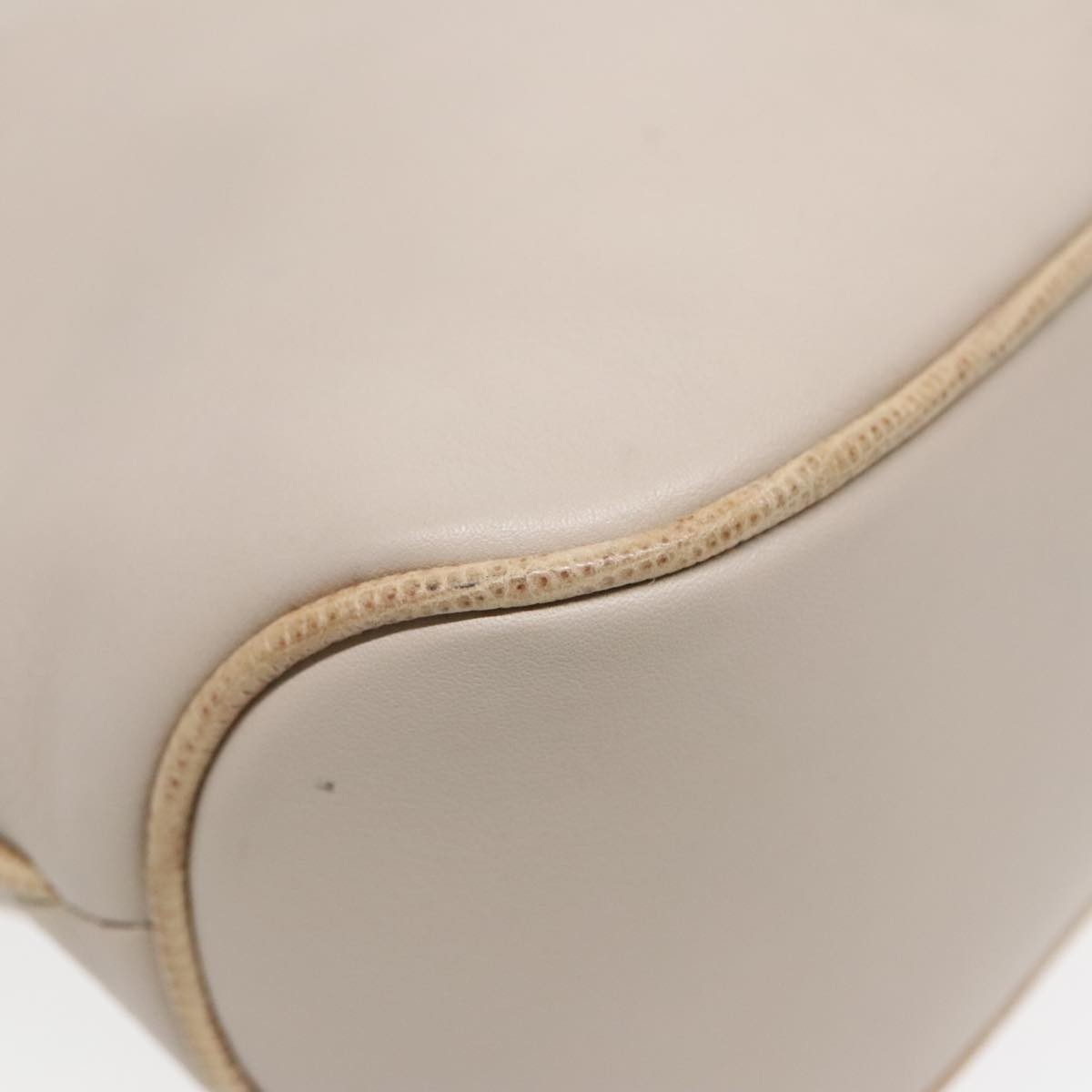 Celine CELINE Horse Carriage Shoulder Bag Leather Beige Gold Authentic 90216