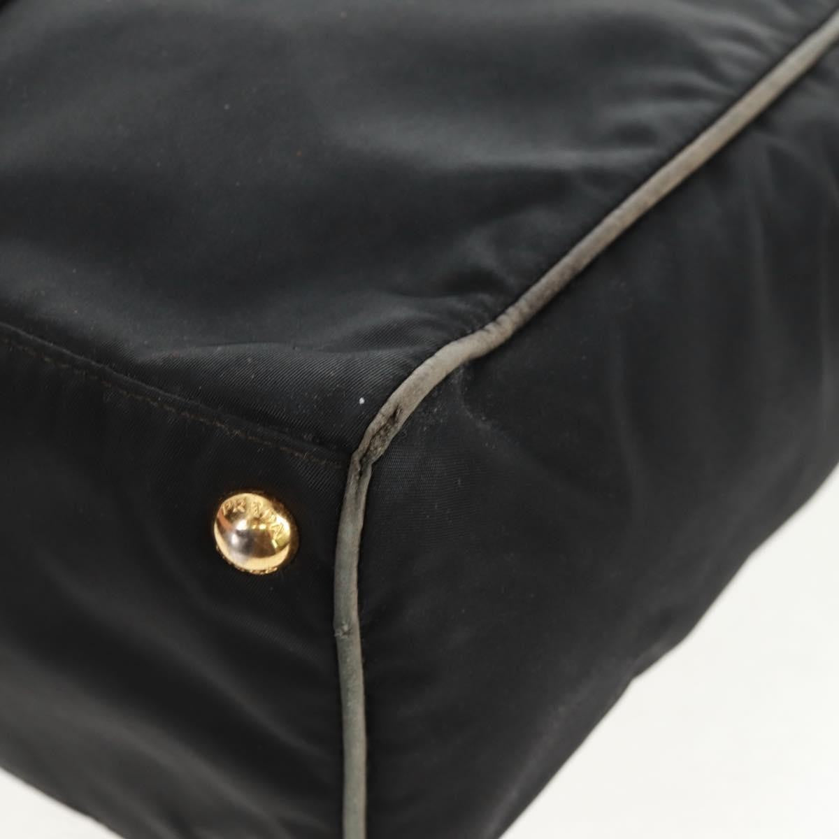 Prada PRADA Hand Bag Nylon 2way Black Gold Authentic 160520