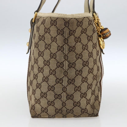 Gucci GUCCI GG Canvas Bamboo Hand Bag Beige Gold 137396 Authentic 164794