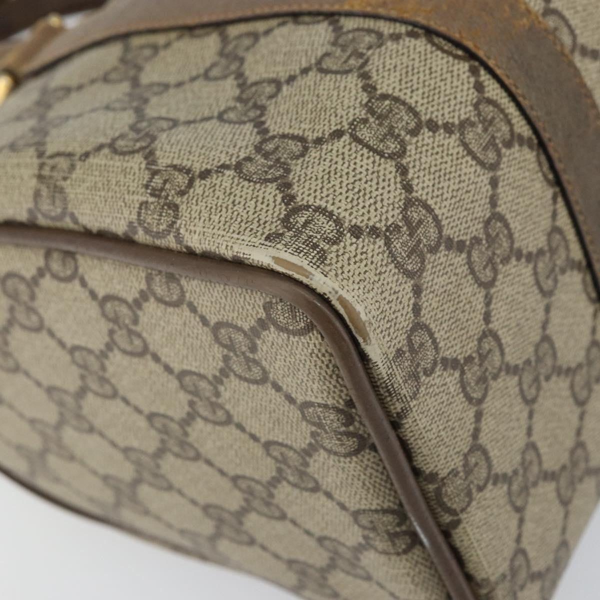 Gucci GUCCI GG Supreme Web Sherry Line Hand Bag PVC Beige 116 02 006 Authentic 162248