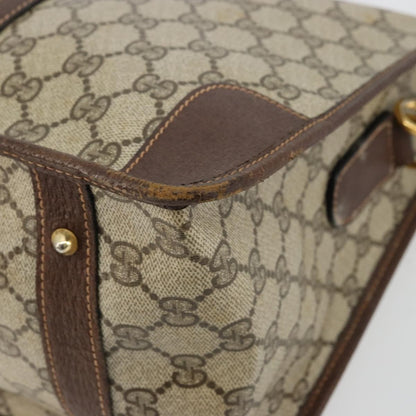 Gucci GUCCI GG Supreme Web Sherry Line Hand Bag PVC 2way Beige Gold Authentic ti3926