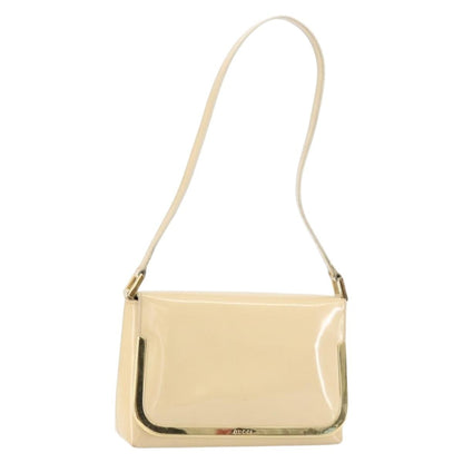 Gucci GUCCI Shoulder Bag Patent leather Beige Gold 007 2113 0278 Authentic bs30927