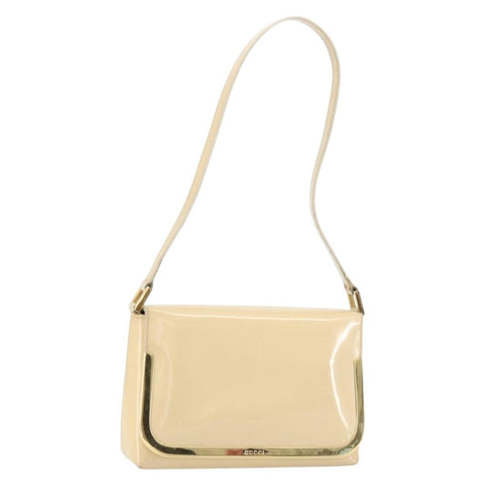 Gucci GUCCI Shoulder Bag Patent leather Beige Gold 007 2113 0278 Authentic bs30927