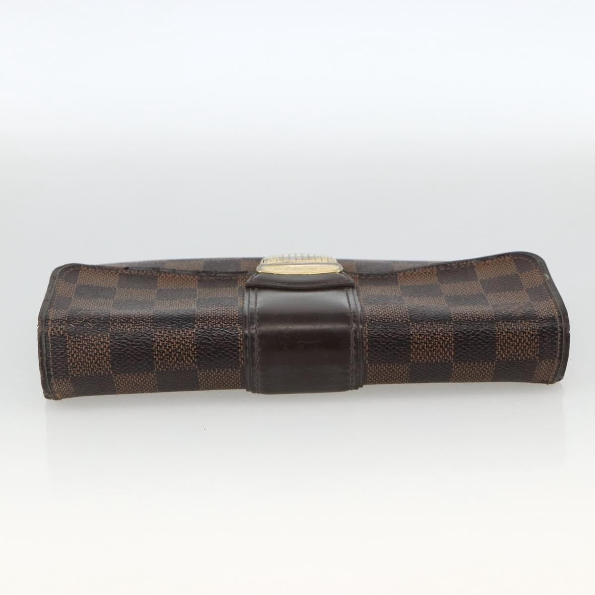 Louis Vuitton LOUIS VUITTON Damier Ebene Portefeuille Sistina Long Wallet N61747 Authentic bs34333 Bag