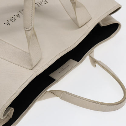 Balenciaga BALENCIAGA Navy Cabas Hand Bag Leather White Silver 339936 Authentic bs17140