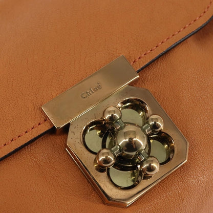Chloé Chloé Chloe Shoulder Bag Leather Orange Gold Authentic BA5902