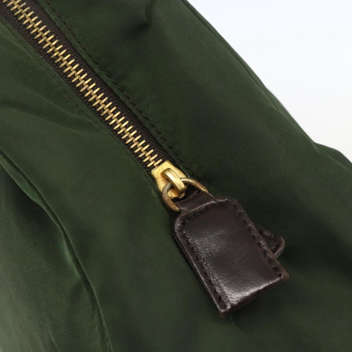 Prada PRADA Chain Shoulder Bag Nylon Green Gold Authentic 159258