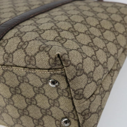 Gucci GUCCI GG Supreme Tote Bag PVC Beige Silver 114595 Authentic ep12164