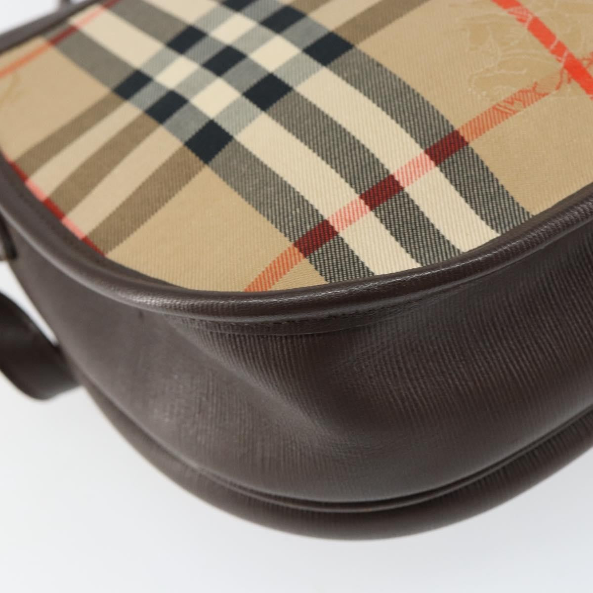 Burberrys Burberrys Nova Check Shoulder Bag Canvas Beige Gold Authentic 153922