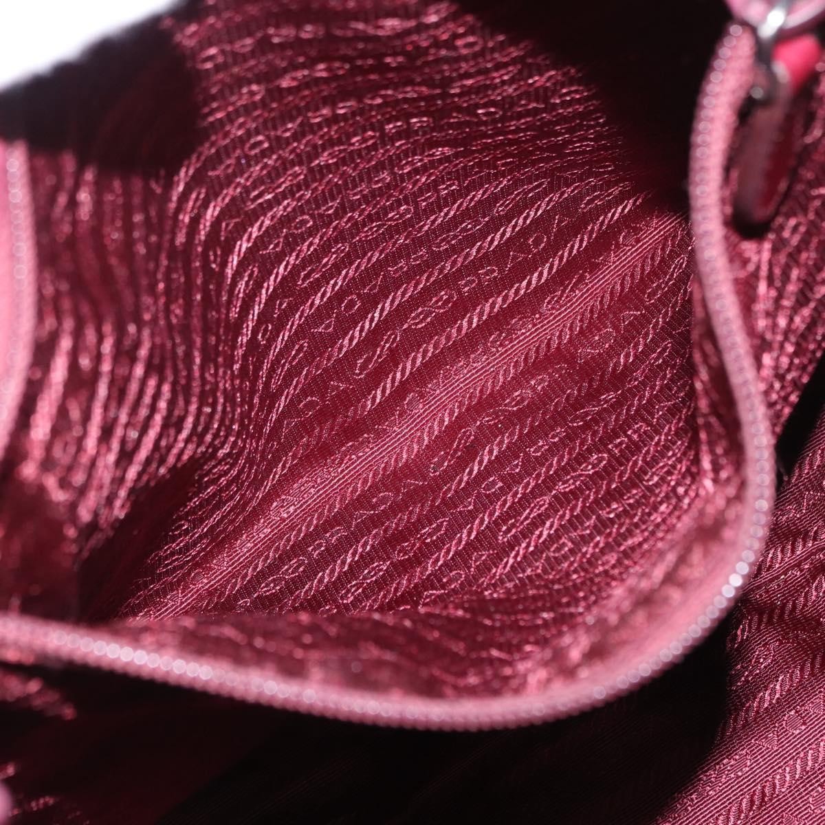 Prada PRADA Tote Bag Nylon Bordeaux Gold Authentic ep12877