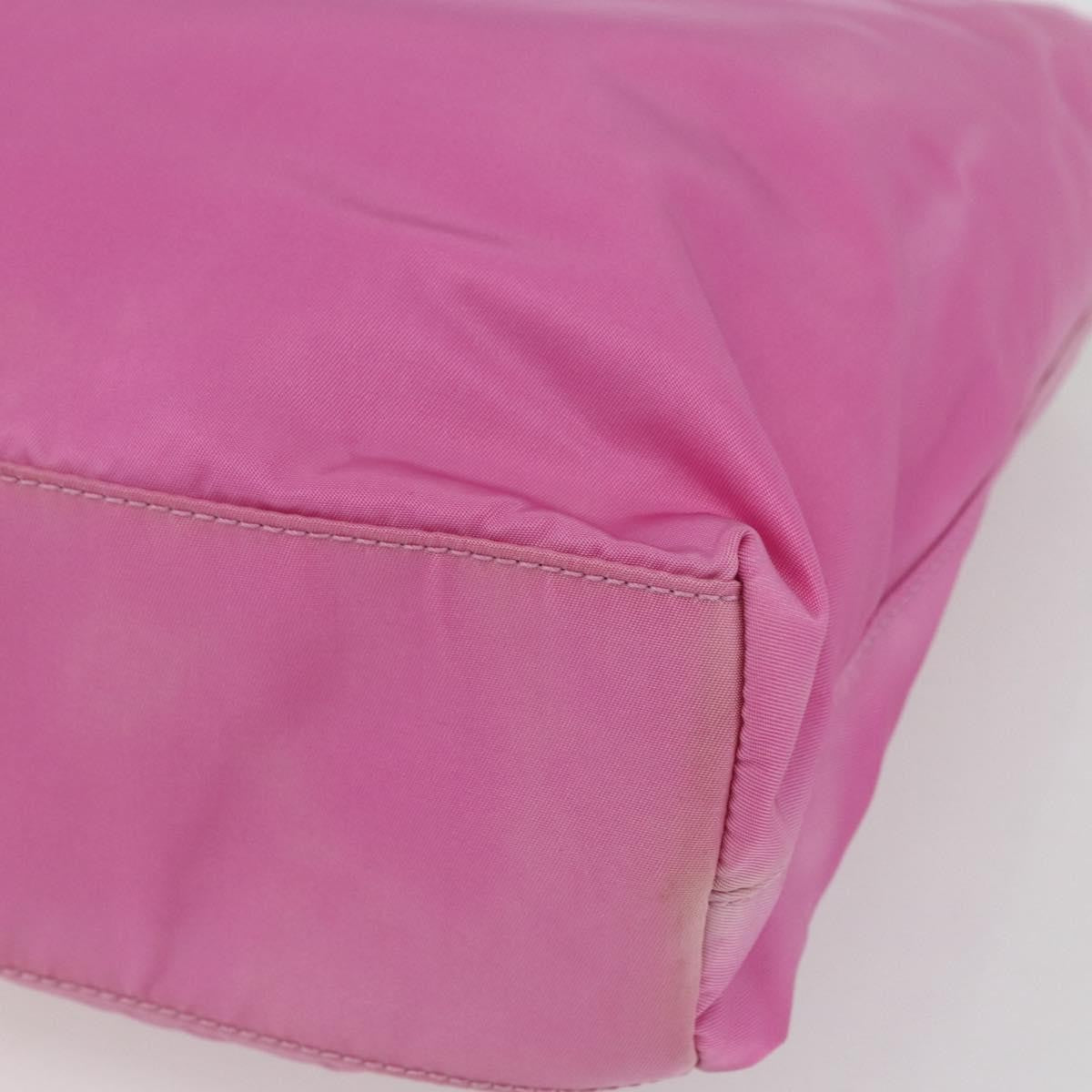 Prada PRADA Tote Bag Nylon Pink Silver Authentic 164823