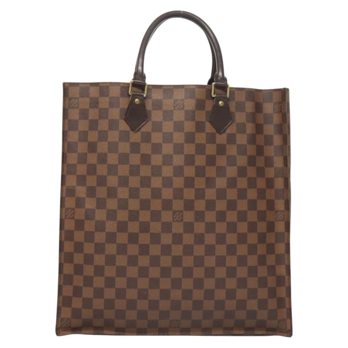 Louis Vuitton LOUIS VUITTON Damier Ebene Sac Plat Hand Bag N51140 LV Authentic 118710