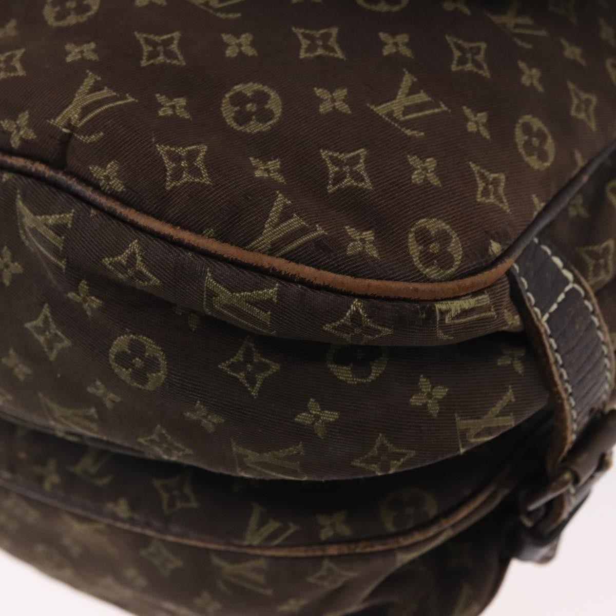 Louis Vuitton LOUIS VUITTON Monogram Mini Lin SaumurPM Shoulder Bag Brown M95227 Authentic BSZ306