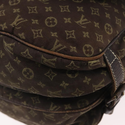 Louis Vuitton LOUIS VUITTON Monogram Mini Lin SaumurPM Shoulder Bag Brown M95227 Authentic BSZ306