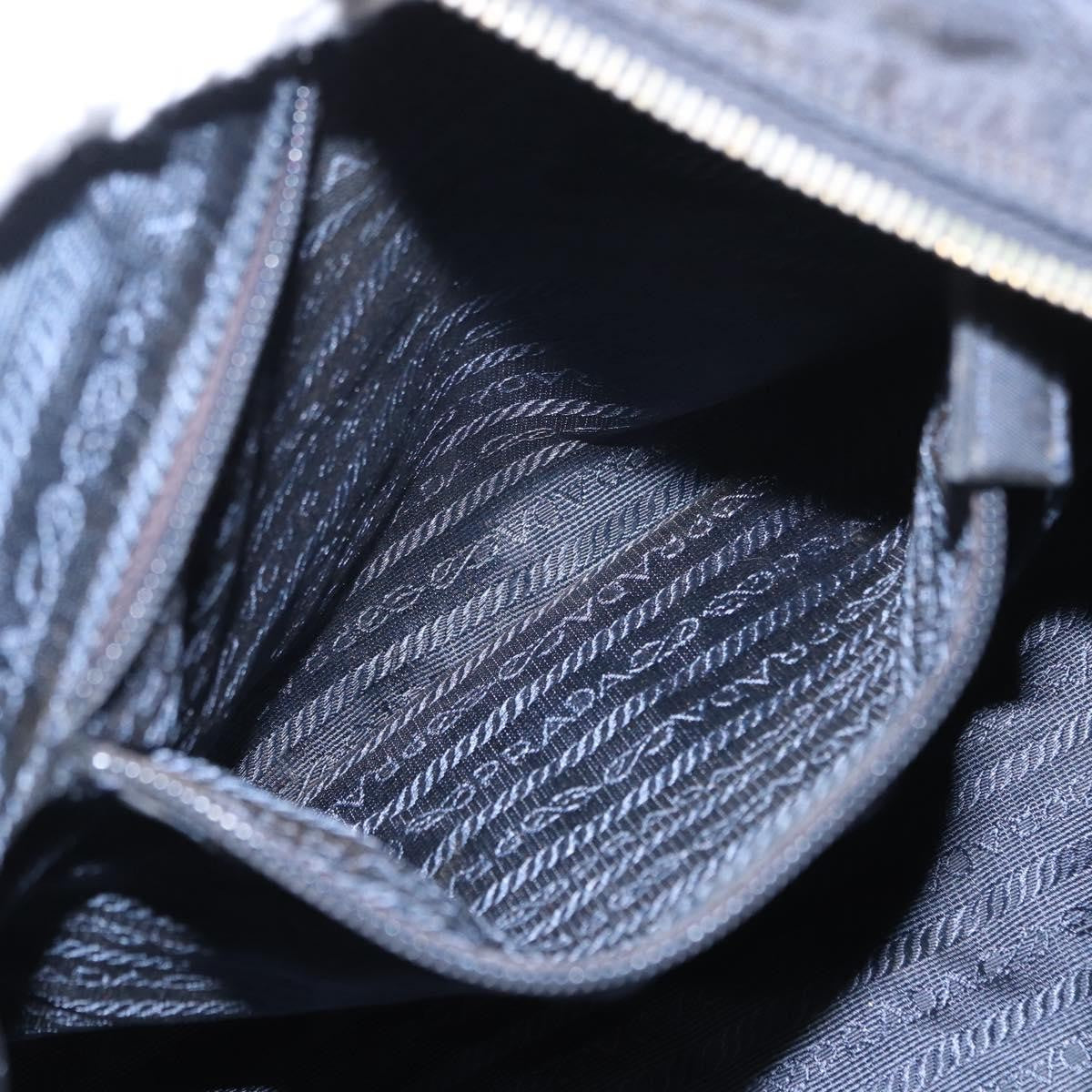 Prada PRADA Chain Shoulder Bag Nylon Navy Gold Authentic ka893